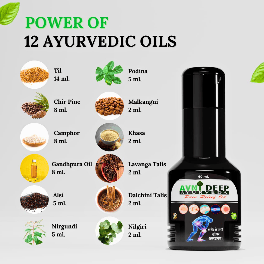 Avnideep Ayurvedic Body Massage Oil with Natural Herbs – 60ml