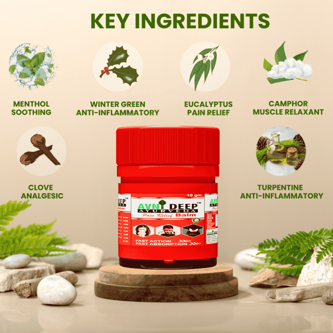 Avnideep Ayurvedic Herbal Balm – Head & Body Massage Balm | 10g (Pack of 2)
